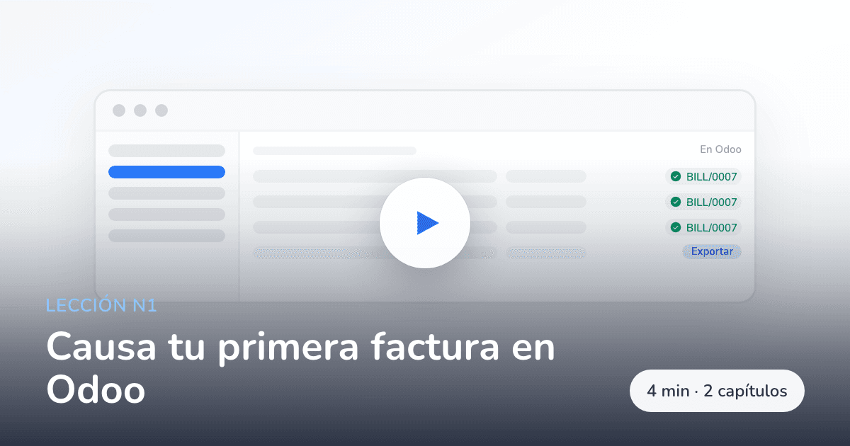 Causa tu primera factura en Odoo